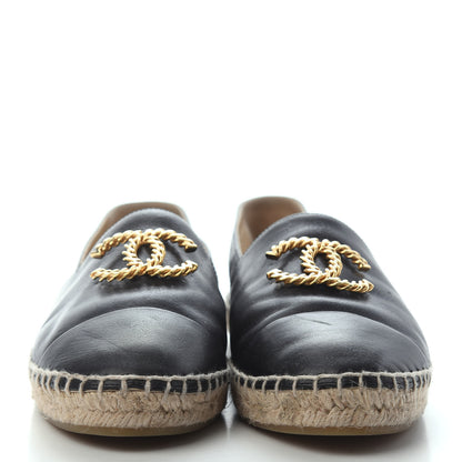Chanel Calfskin Chain CC Espadrilles 40 Black 2 of 4