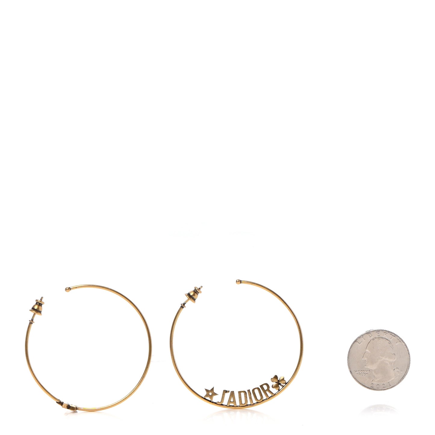 Metal J'Adior Hoop Earrings Aged Gold