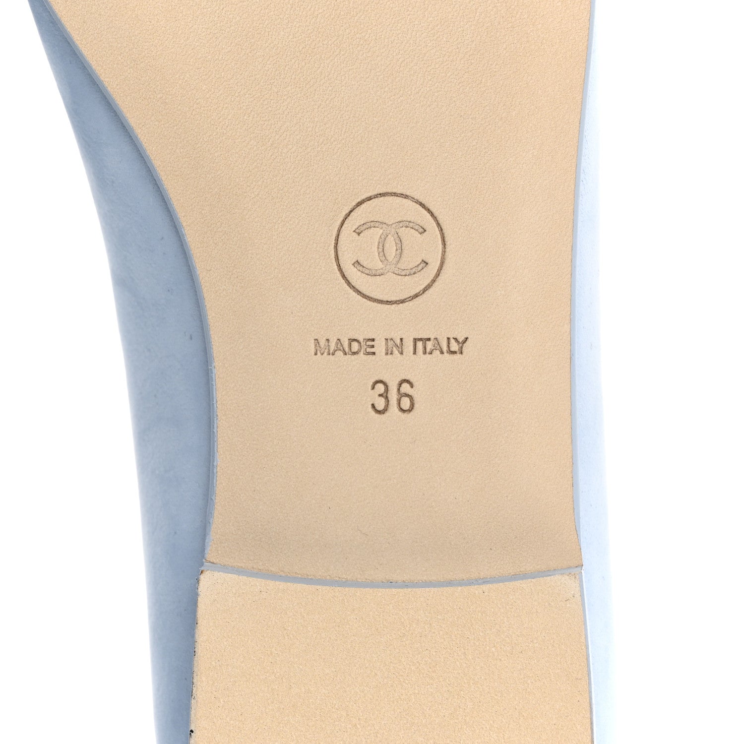 Chanel Suede Calfskin Cap Toe CC Ballerina Flats 36 Light Blue 8 of 11