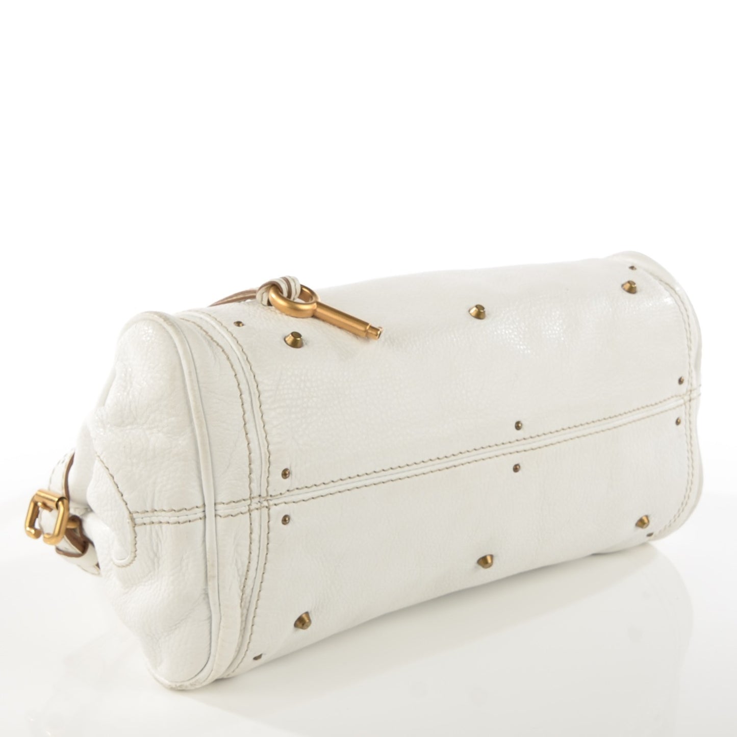 Calfskin Medium Paddington Satchel White