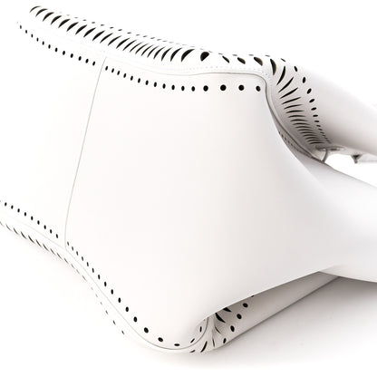 Alaia Calfskin Laser Cut Angele 20 Top Handle Bag White 13 of 13