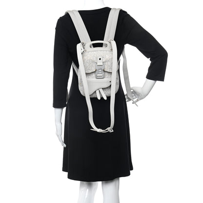 Christian Dior HOMME Oblique Jacquard Calfskin Mini Saddle Backpack Beige 3 of 10