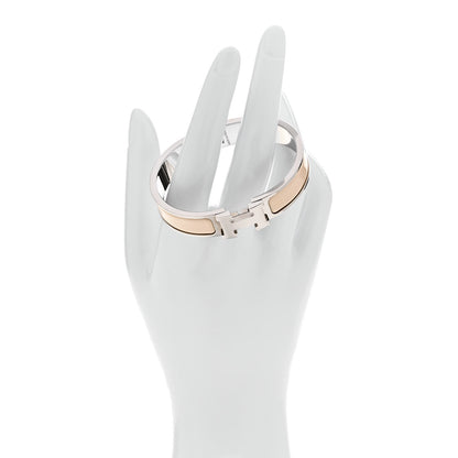 Hermes Enamel Narrow Clic Clac H Bracelet PM Beige Nacre 2 of 5