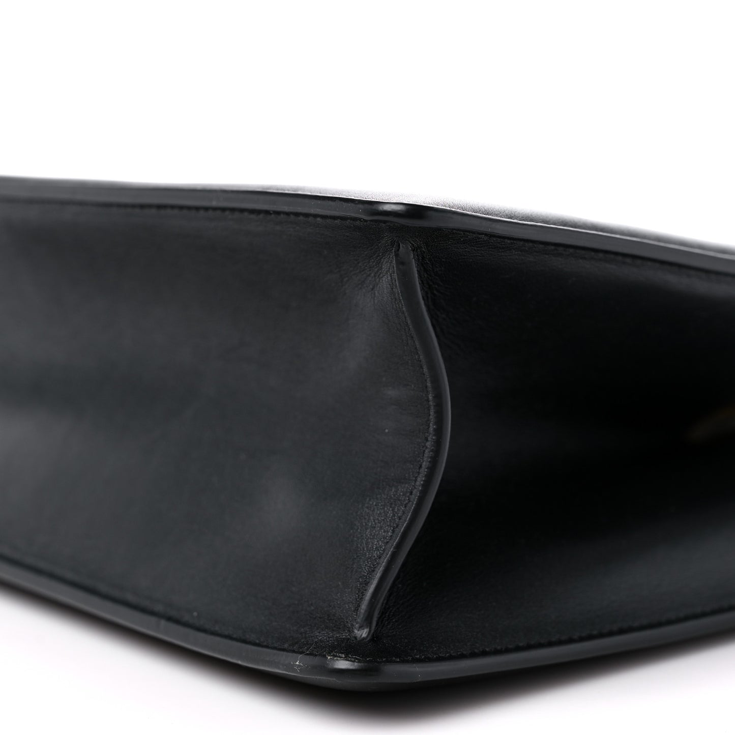 Smooth Calfskin Medium Clasp Shoulder Bag Black