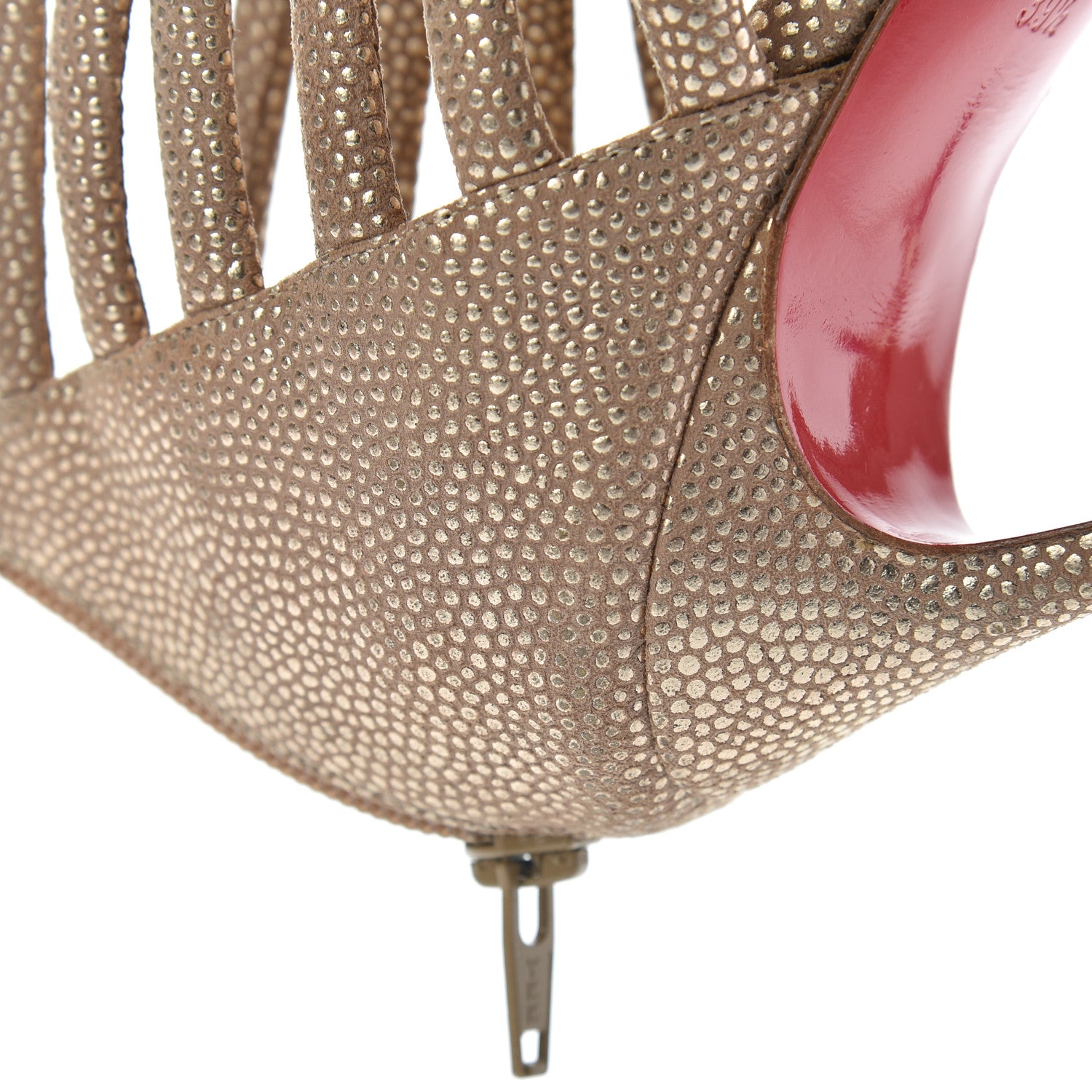 Christian Louboutin Metallic Suede Strappy Sandals 39.5 Gold 13 of 14