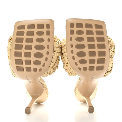 Bottega Veneta Raffia Intrecciato Lido Mule 90 Sandals 38 Cane Sugar 5 of 7