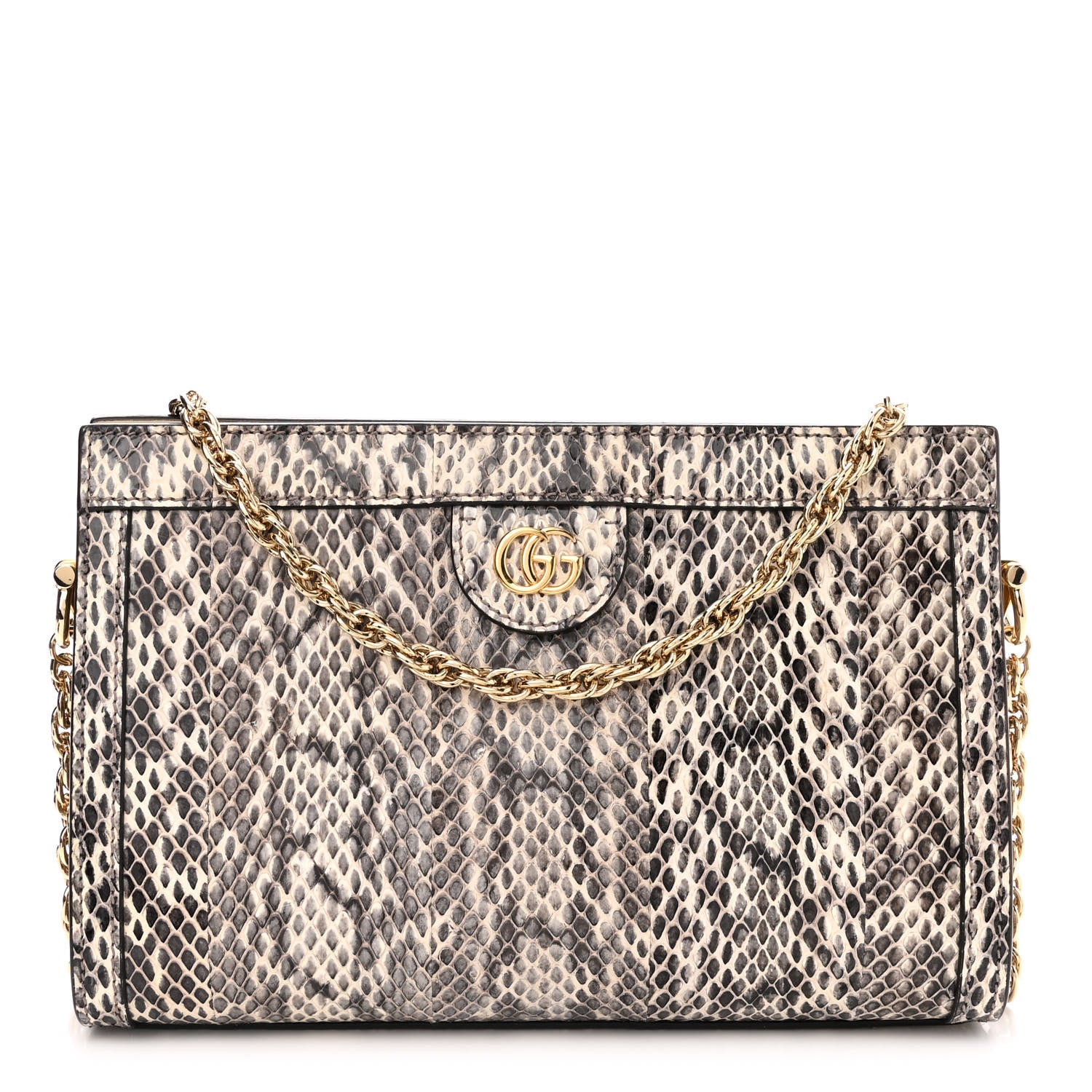 Gucci Snakeskin GG Small Ophidia Chain Shoulder Bag Roccia 1 of 10