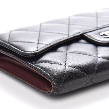 Chanel Lambskin Quilted Large Flap Wallet Black 5 of 10
