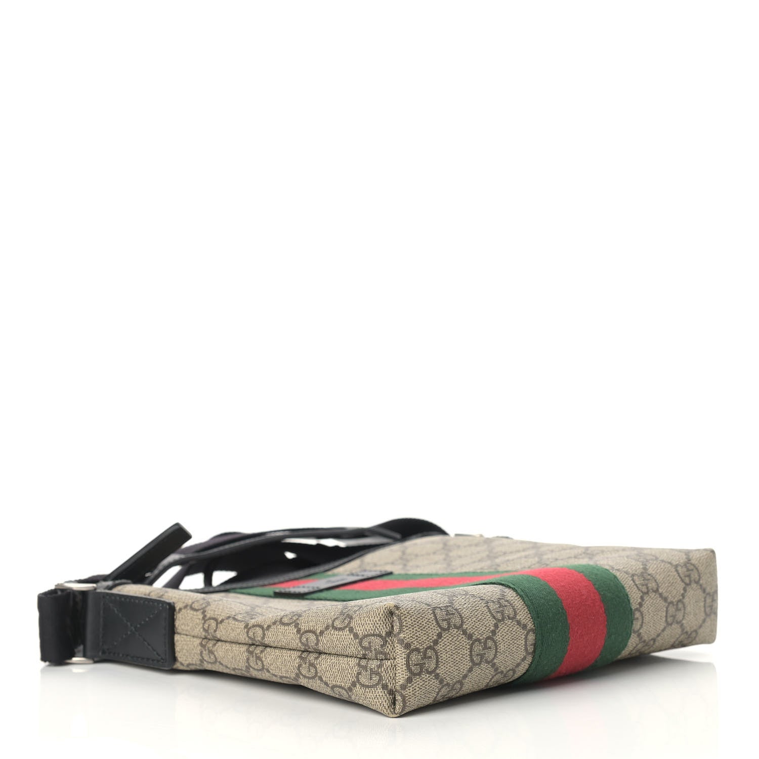 Gucci GG Supreme Monogram Web Messenger Bag Black 4 of 16