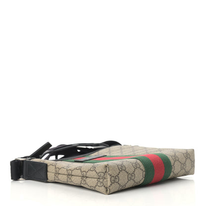 Gucci GG Supreme Monogram Web Messenger Bag Black 4 of 16