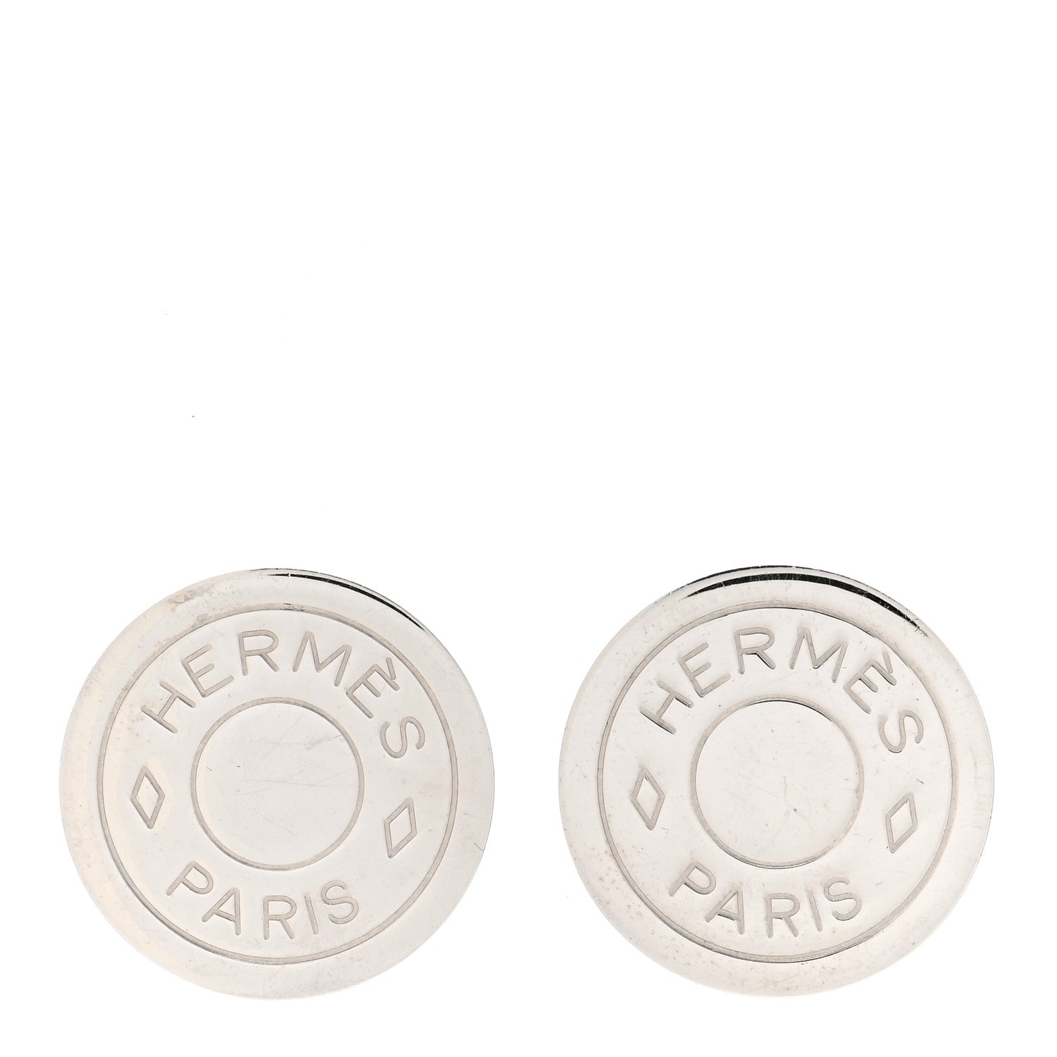 Hermes Palladium Clou De Selle Clip On Earrings 1 of 4