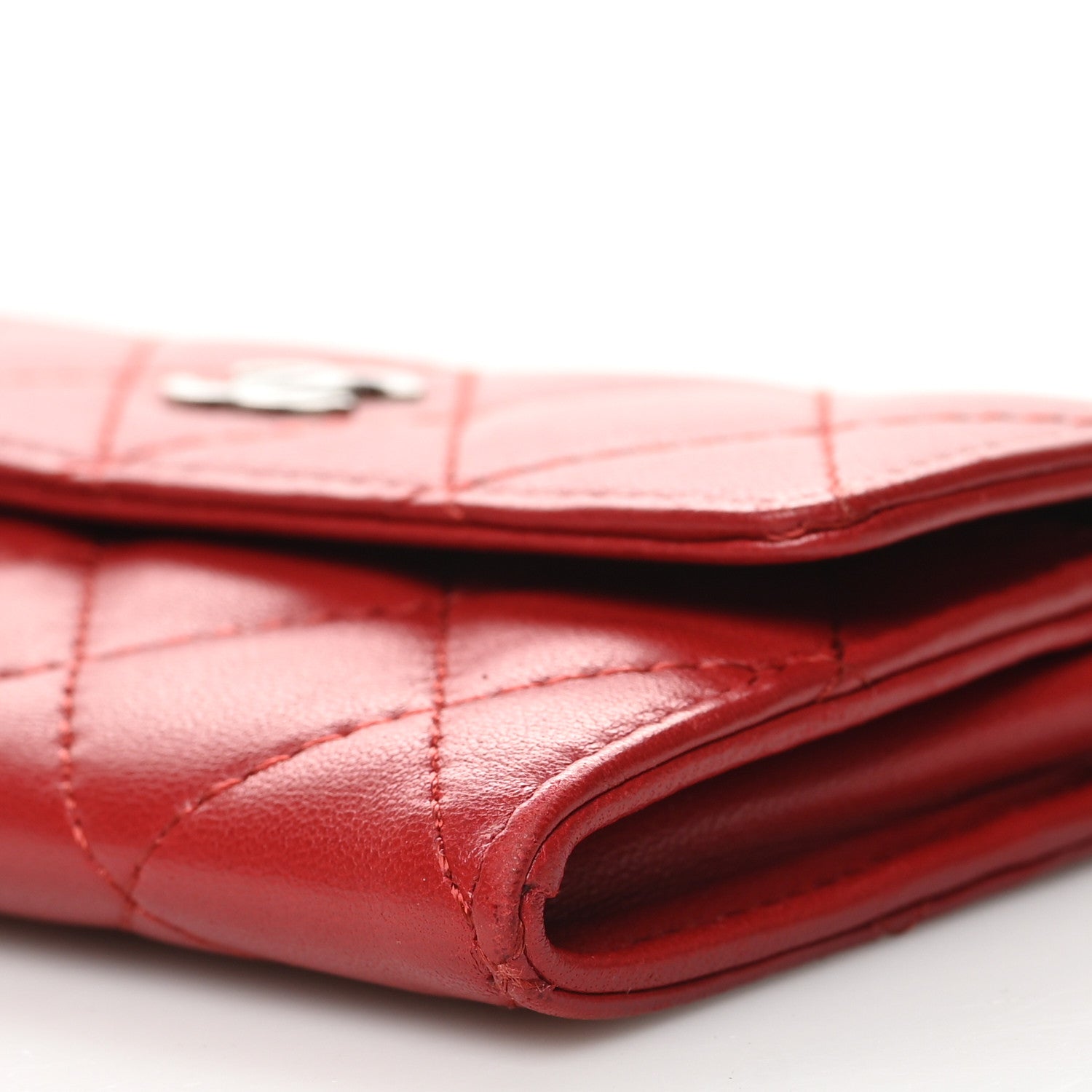 Chanel Lambskin Quilted Flap Card Holder Red 12 of 12