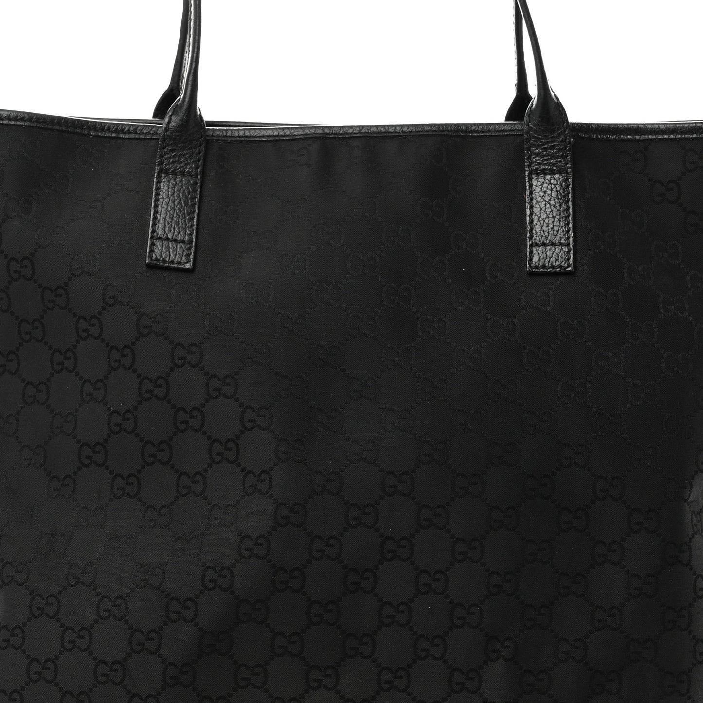 Canvas Monogram Shopping Tote Black