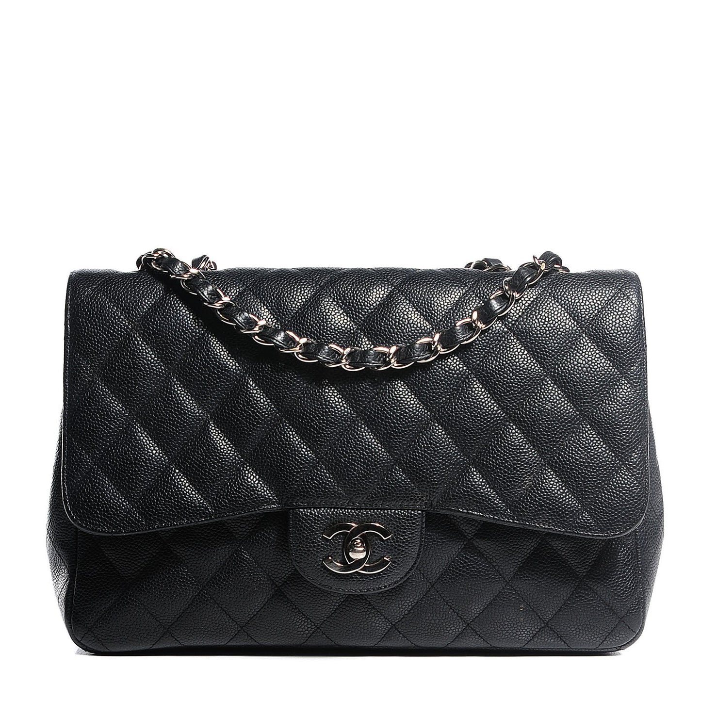 Caviar Quilted Jumbo Single Flap Black