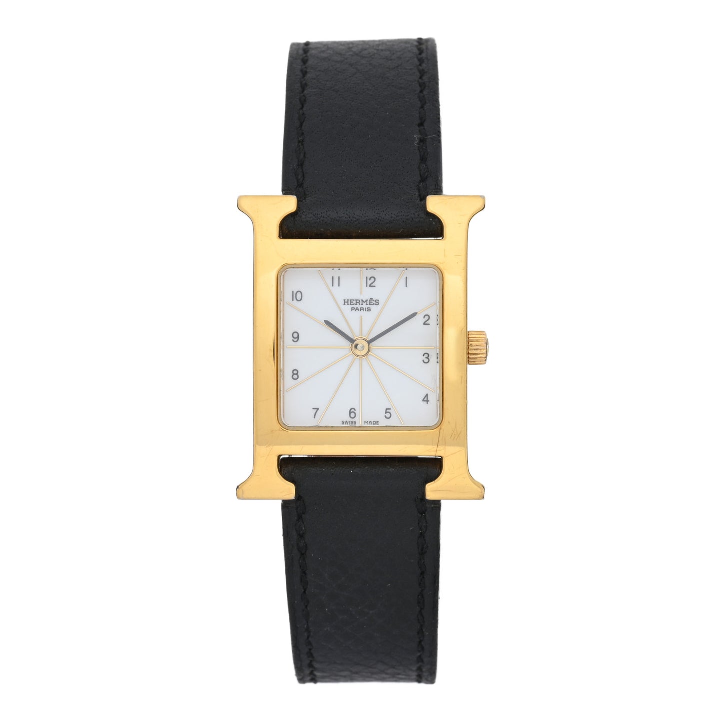 Stainless Steel Epsom 21mm Heure H Hour Quartz Watch Noir