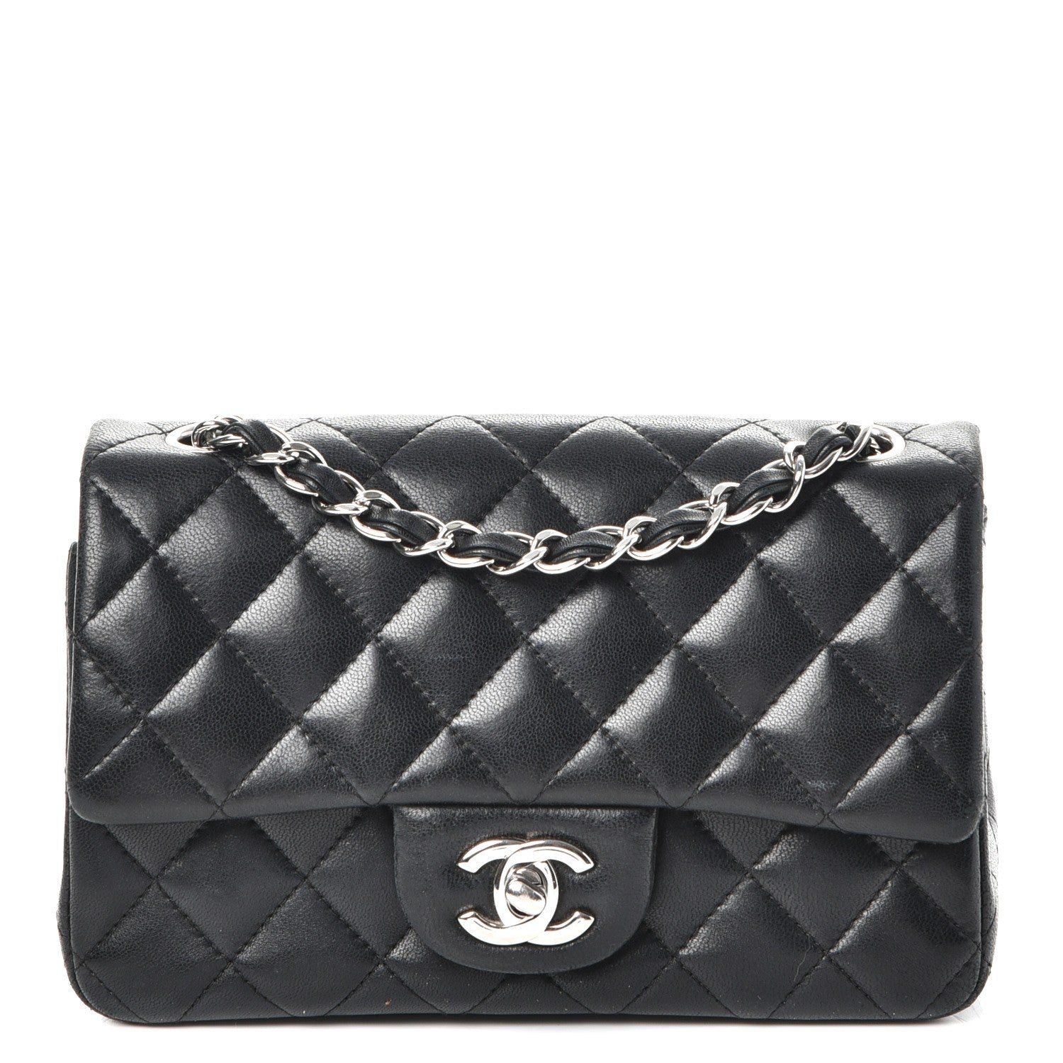 Chanel Lambskin Quilted Mini Rectangular Flap Black 1 of 8