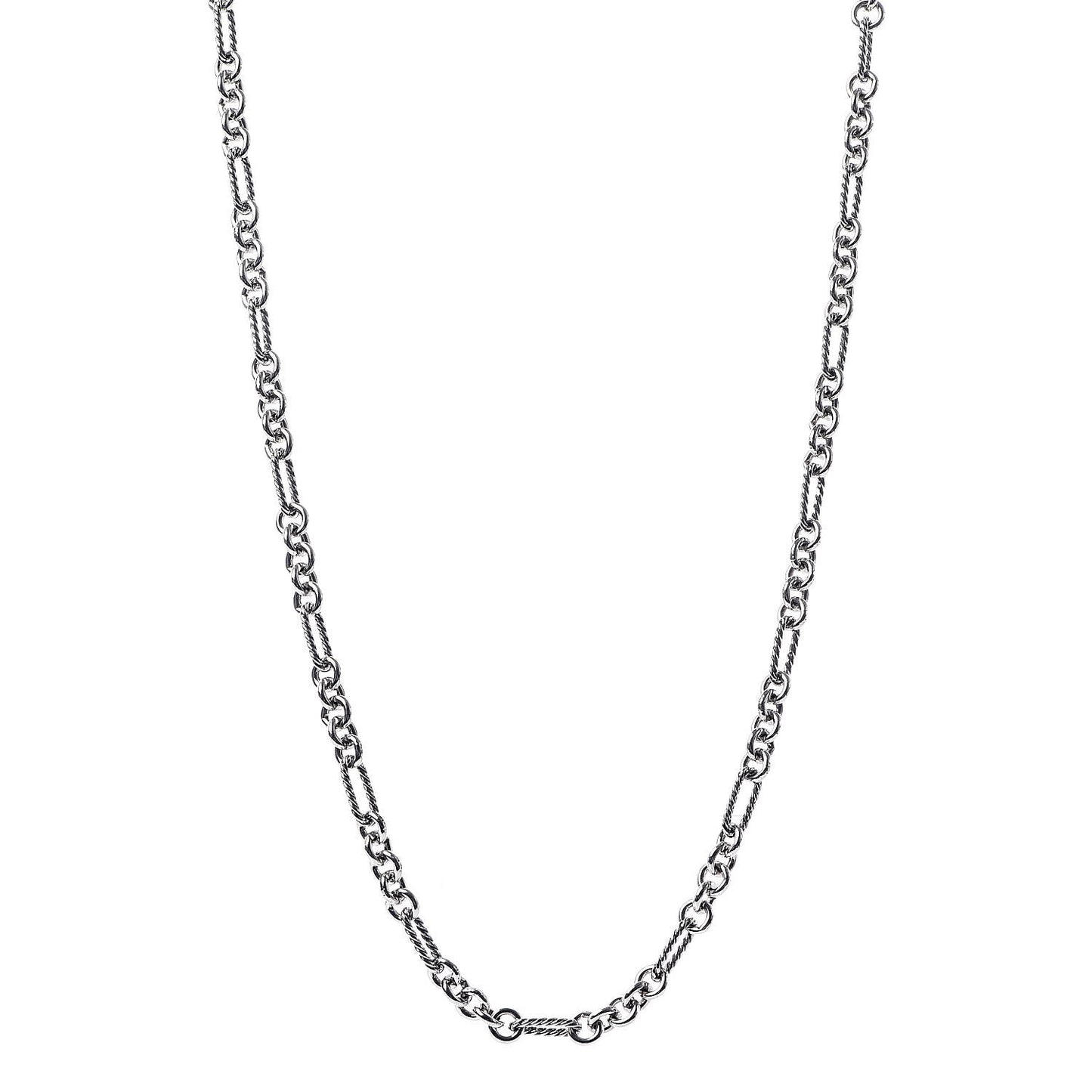 Sterling Silver 18K Yellow Gold Figaro Chain Link Necklace