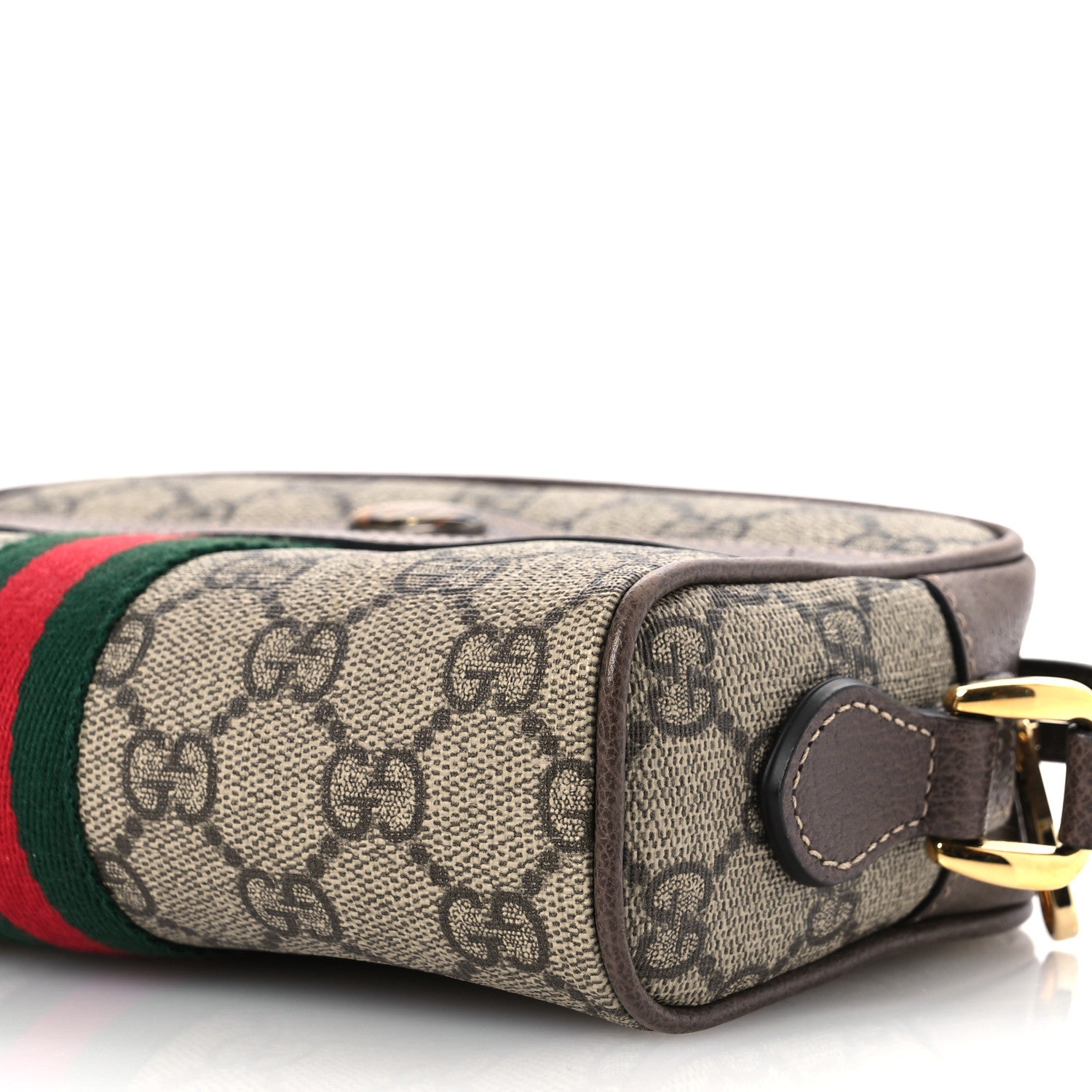 Gucci GG Supreme Monogram Web Mini Ophidia Shoulder Bag Brown 10 of 12