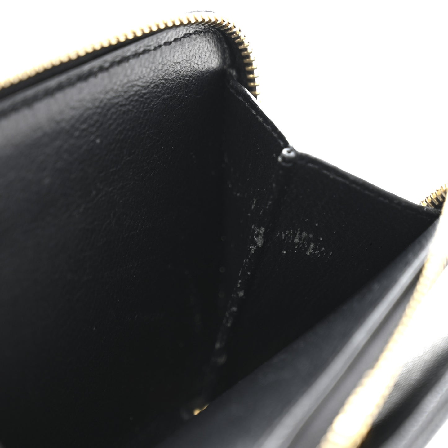 Grain De Poudre Matelasse Chevron Monogram Compact Zip Around Wallet Black