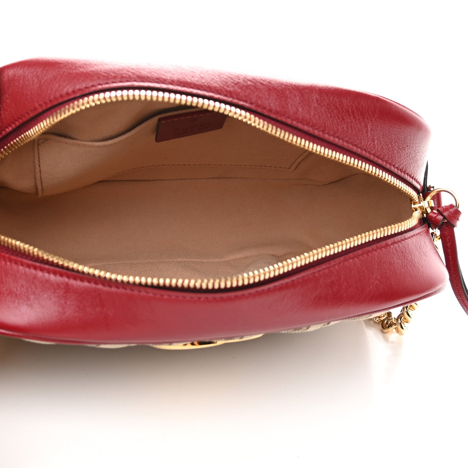 Gucci Monogram Azalea Calfskin Matelasse Diagonal Small GG Marmont Chain Shoulder Bag Beige Ebony New Cherry Red 5 of 9