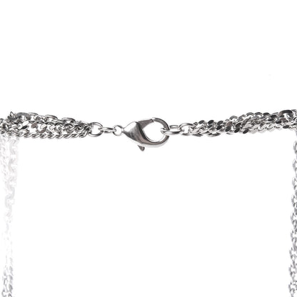 Chanel Baguette Crystal CC Shield Multi Strand Long Chain Necklace Silver 4 of 7