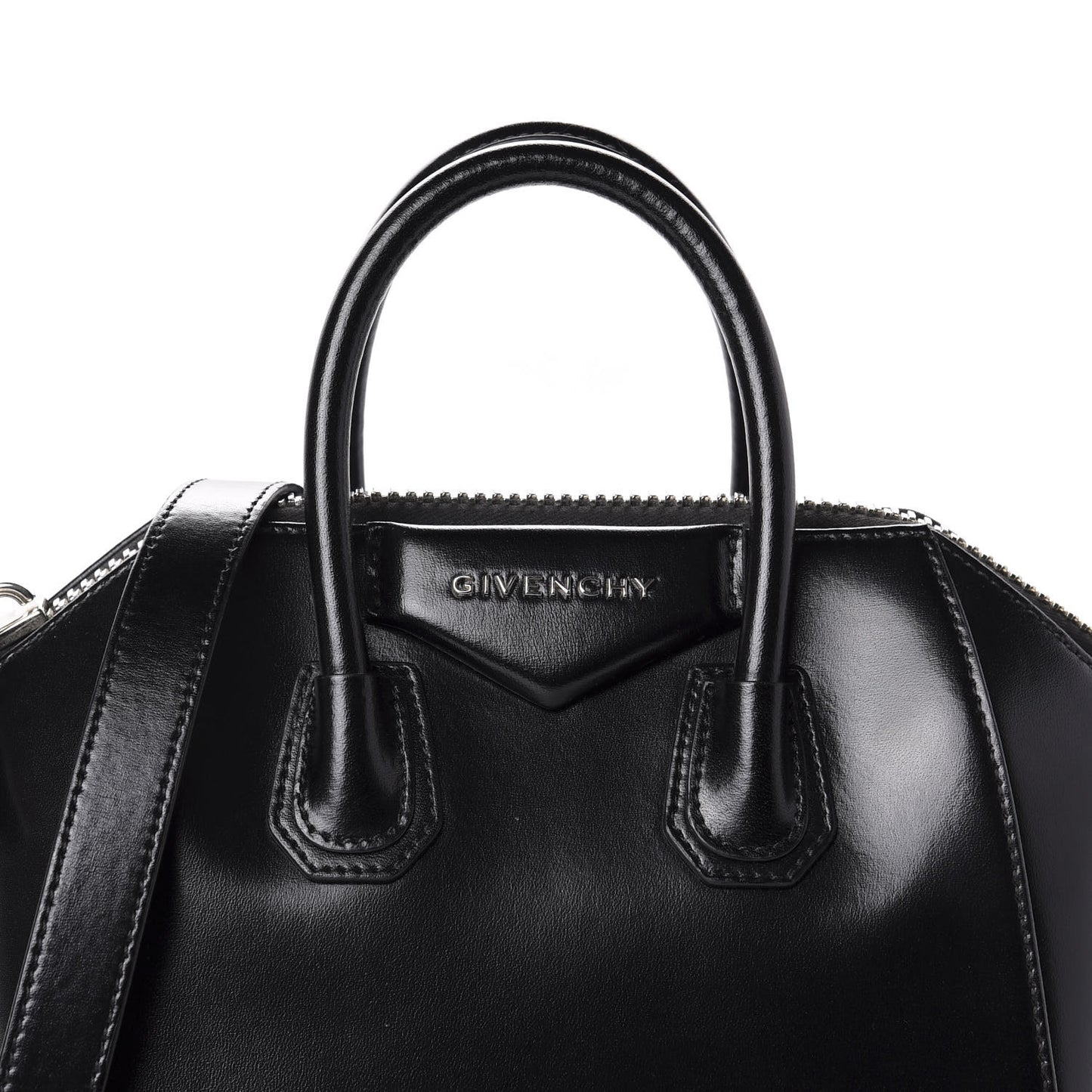 Shiny Lord Calfskin Mini Antigona Black