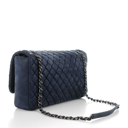 Chanel Iridescent Calfskin Quilted Large New Bubble Flap Dark Blue 3 of 9