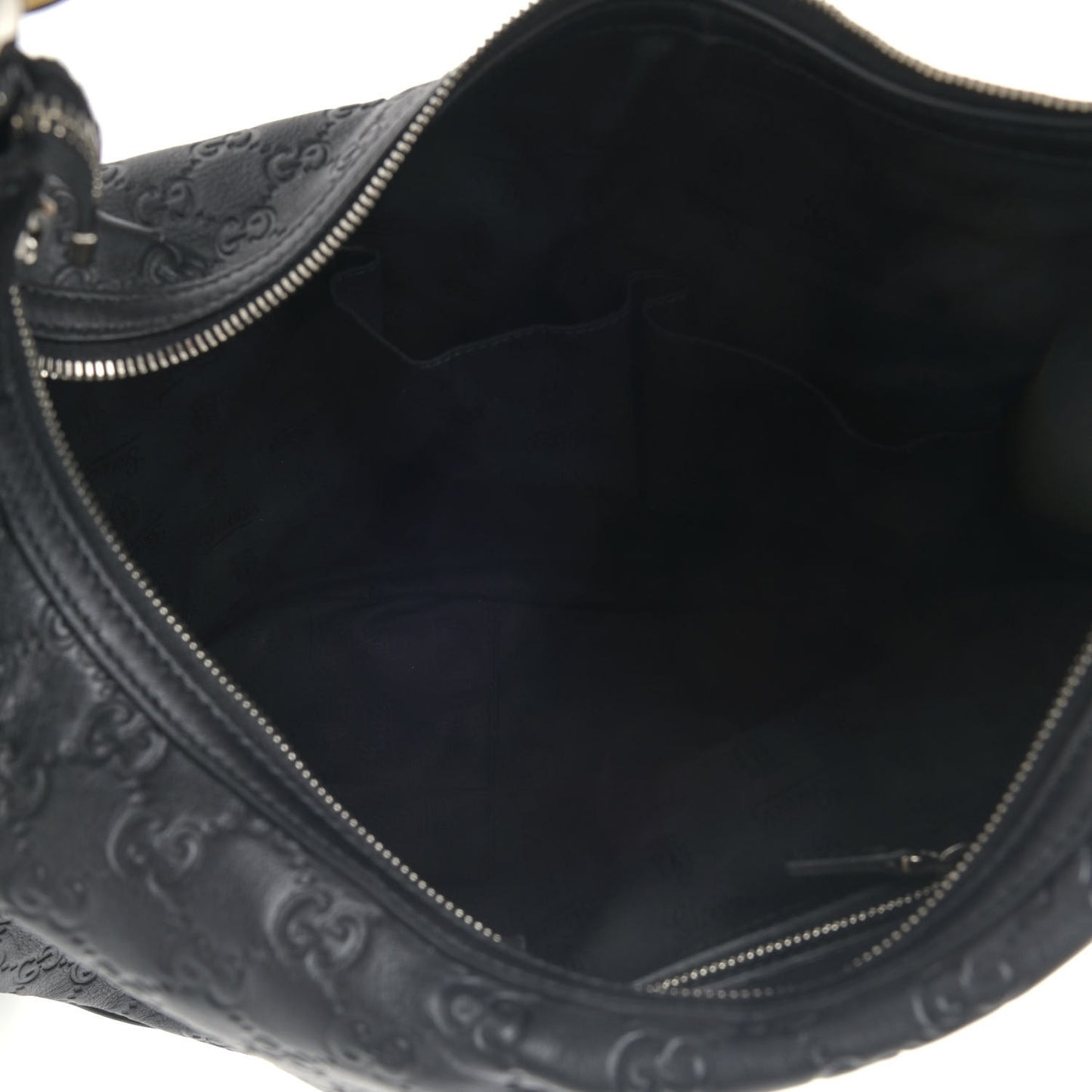 Guccissima Large GG Twins Hobo Black