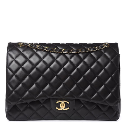 Chanel Lambskin Quilted Maxi Double Flap Black 1 of 15