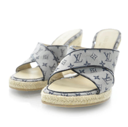 Louis Vuitton Monogram Canvas Wedge Sandals 38 2 of 5