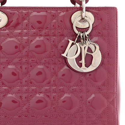 Christian Dior Patent Cannage Medium Lady Dior Dark Pink 3 of 12