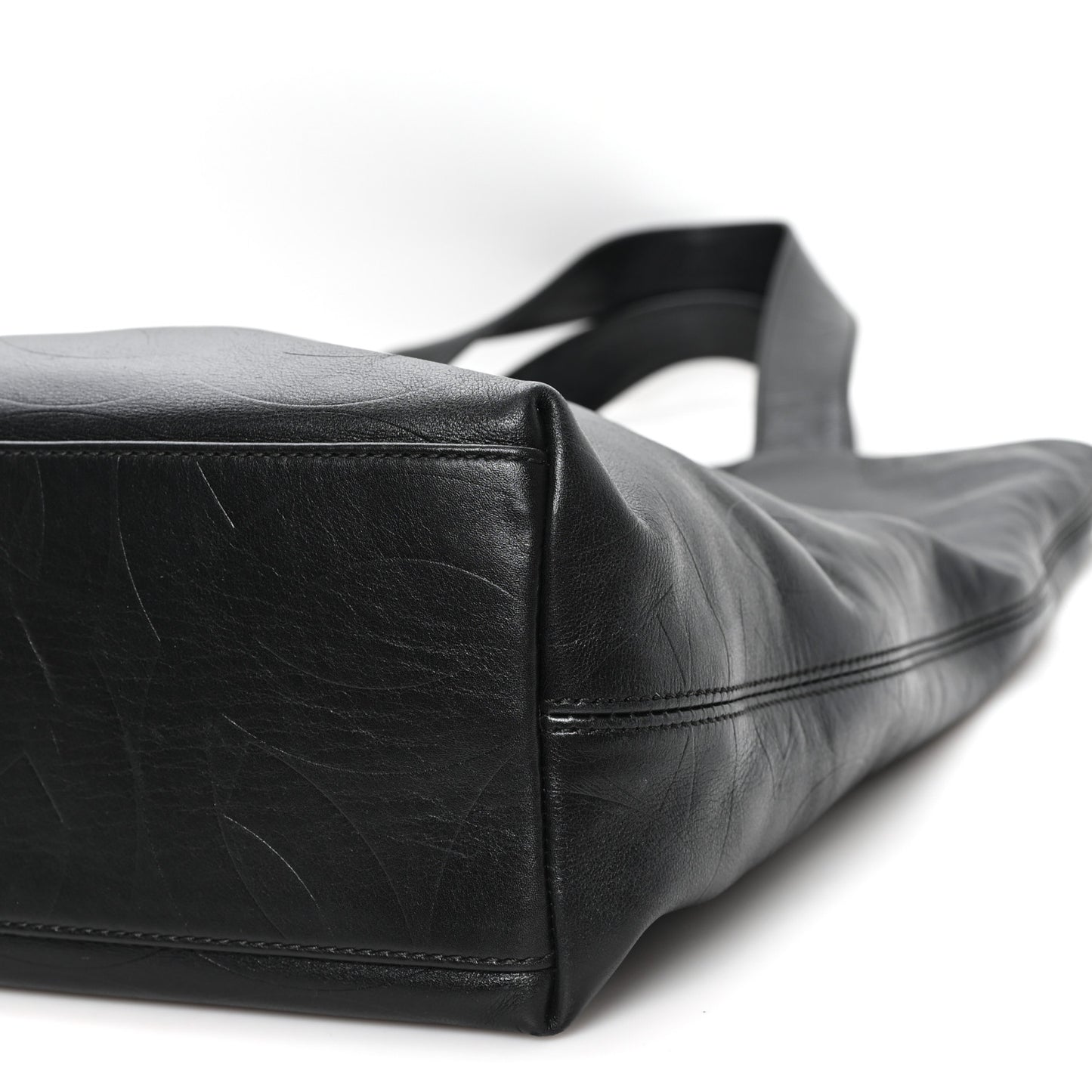 Lambskin CC Embossed Tote Black