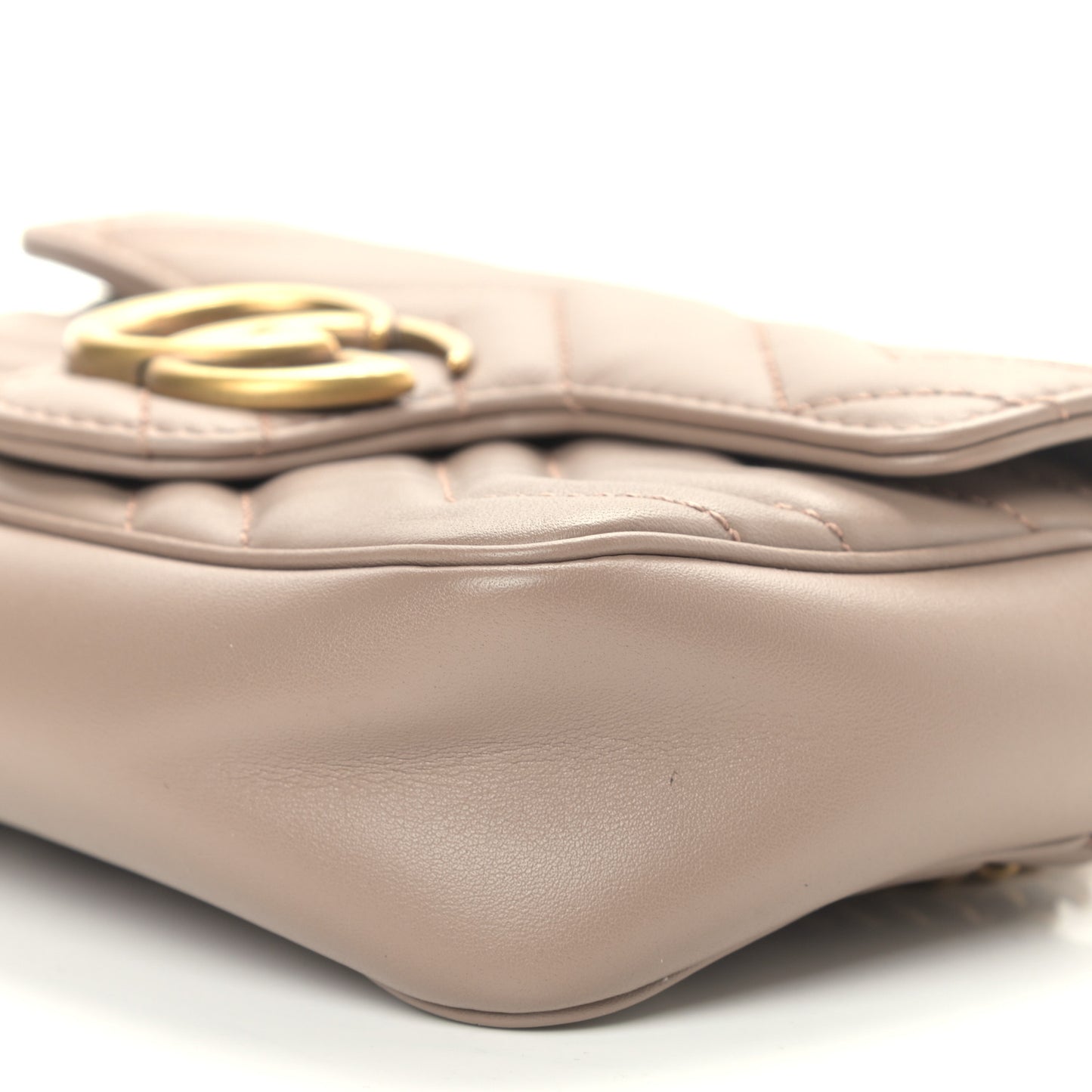 Calfskin Matelasse Super Mini GG Marmont Shoulder Bag Porcelain Rose