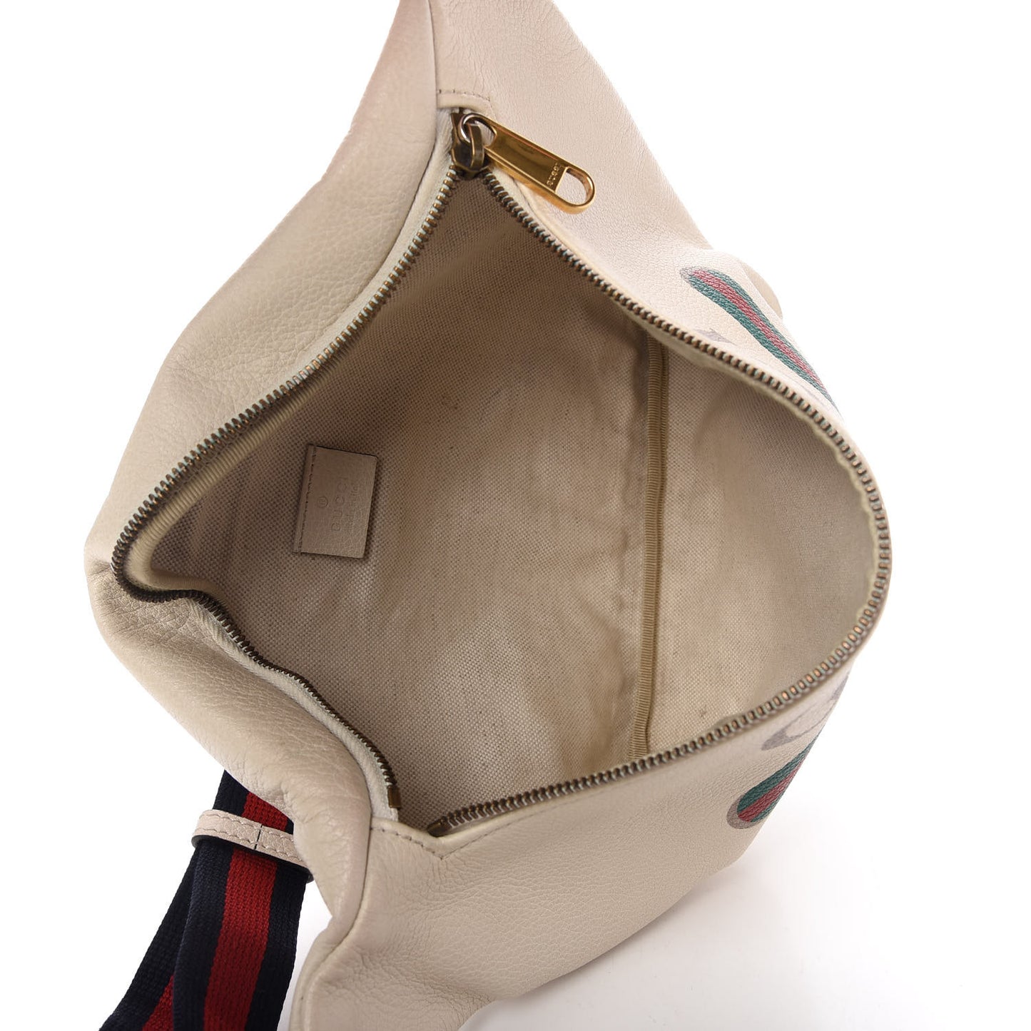Grained Calfskin Logo Belt Bag White