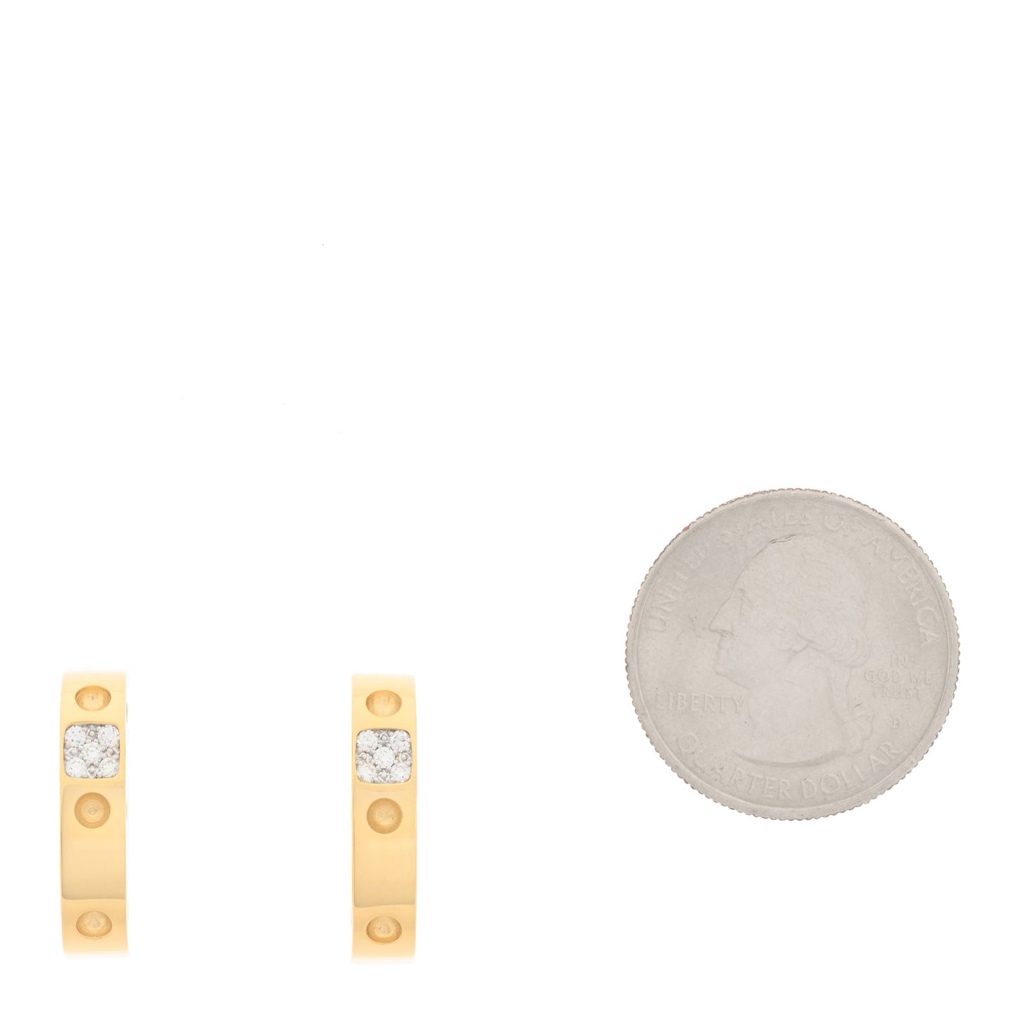 18K Yellow Gold Diamond Pois Moi Hoop Earrings