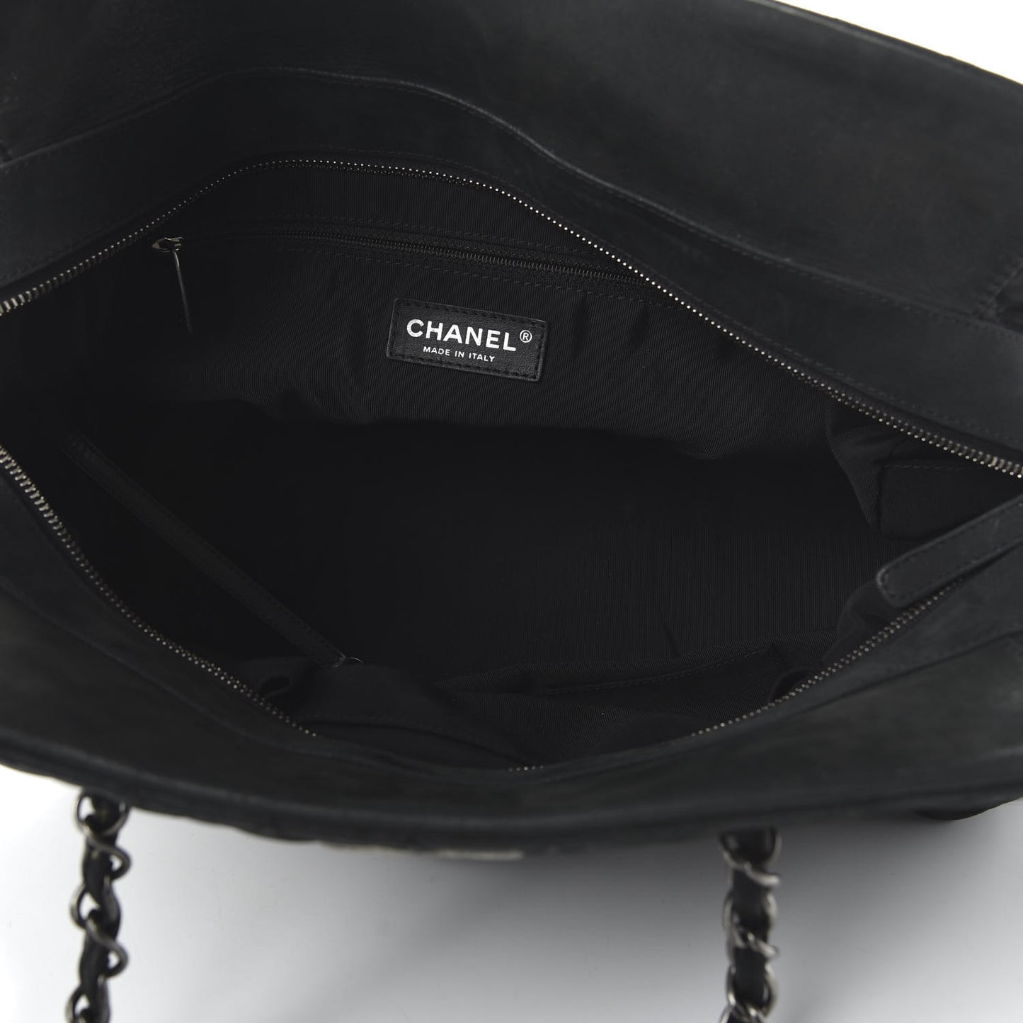 Iridescent Calfskin Chic Quilt Bowling Bag Black