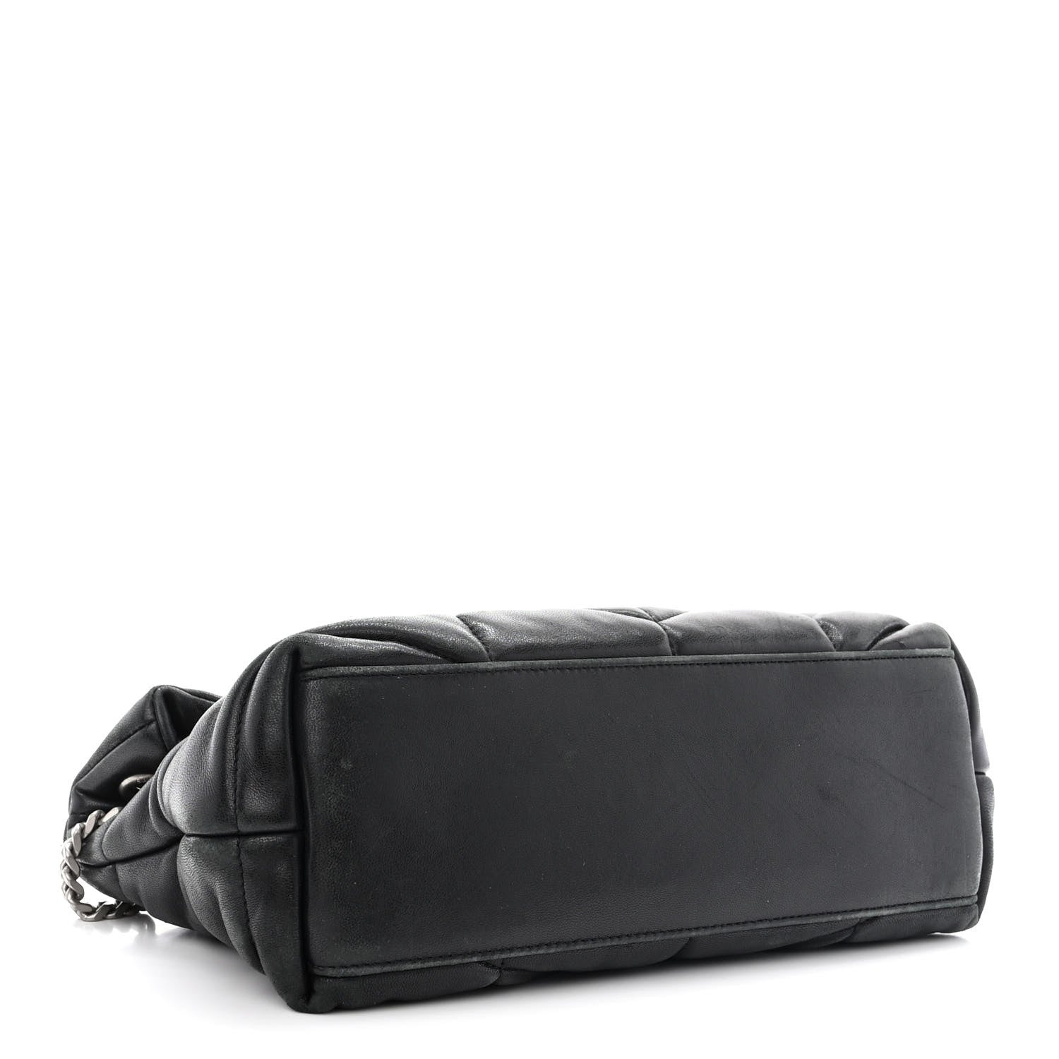 Saint Laurent Lambskin Quilted Small Loulou Puffer Monogram Chain Satchel Black 4 of 11