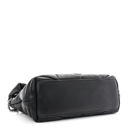 Saint Laurent Lambskin Quilted Small Loulou Puffer Monogram Chain Satchel Black 4 of 11