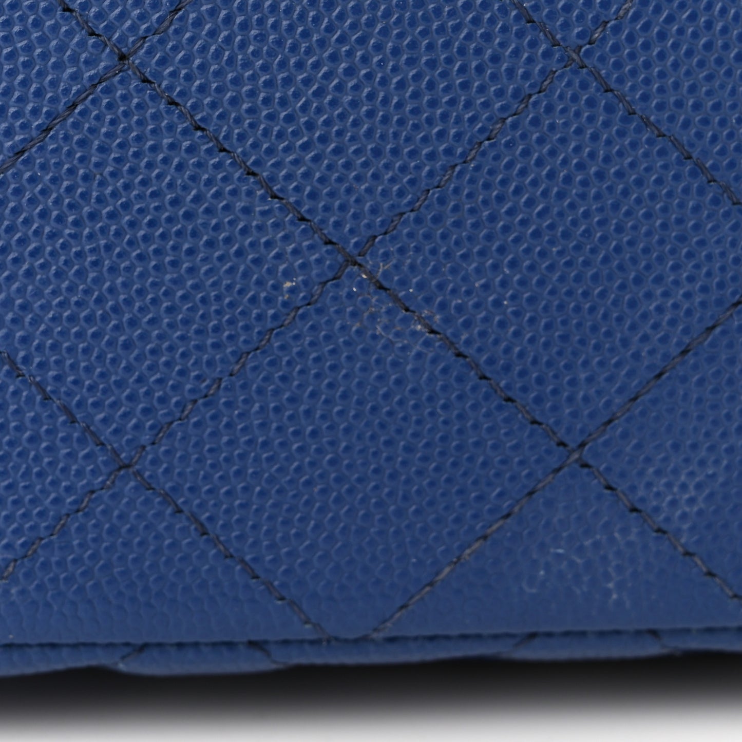 Caviar Quilted Mini Rectangular Flap Blue