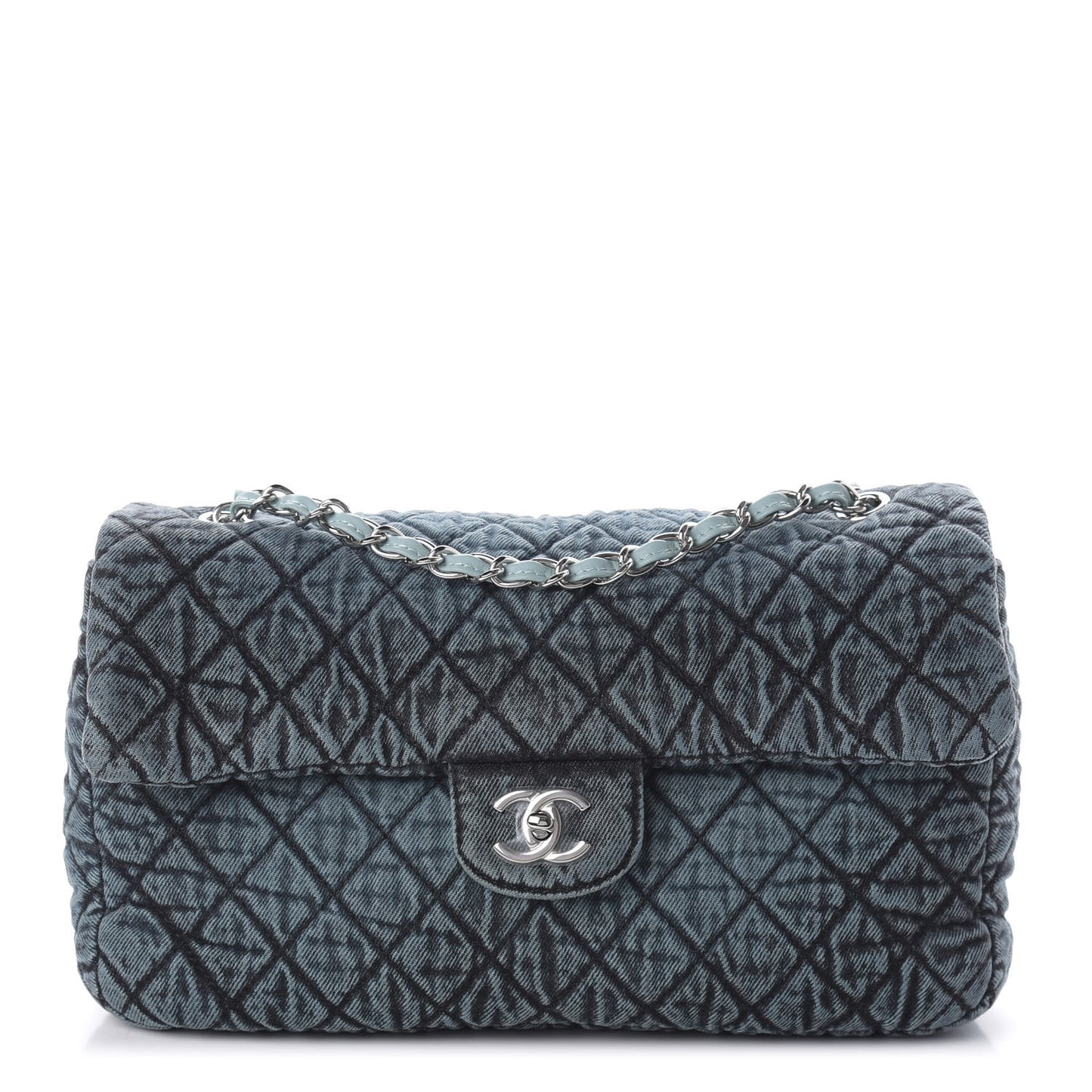 Denim Quilted Denimpression Flap Green Blue