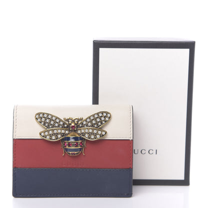 Gucci Calfskin Queen Margaret Card Case Wallet Blue Agata Hibiscus Red Mystic White 8 of 8