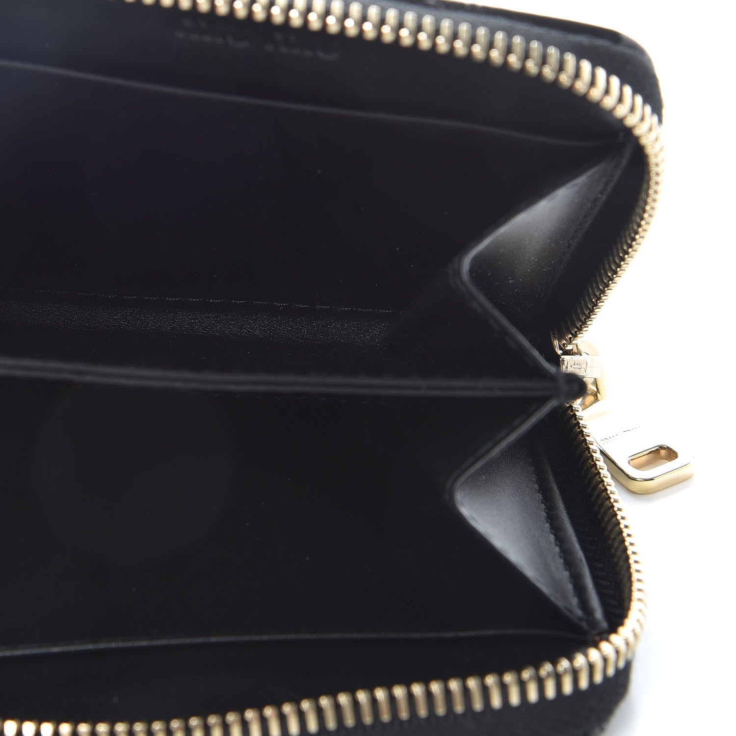 Miu Miu Vernice Alligator Embossed Zip Around Wallet Black 5 of 6