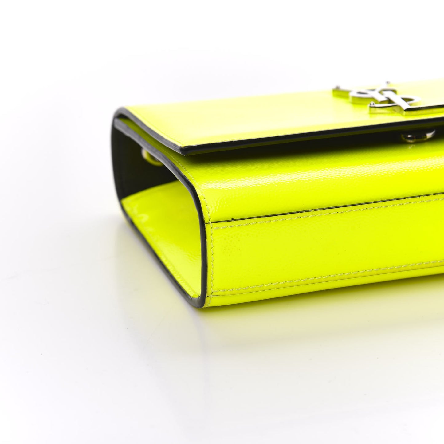 Patent Grain de Poudre Small Monogram Kate Satchel Neon Yellow