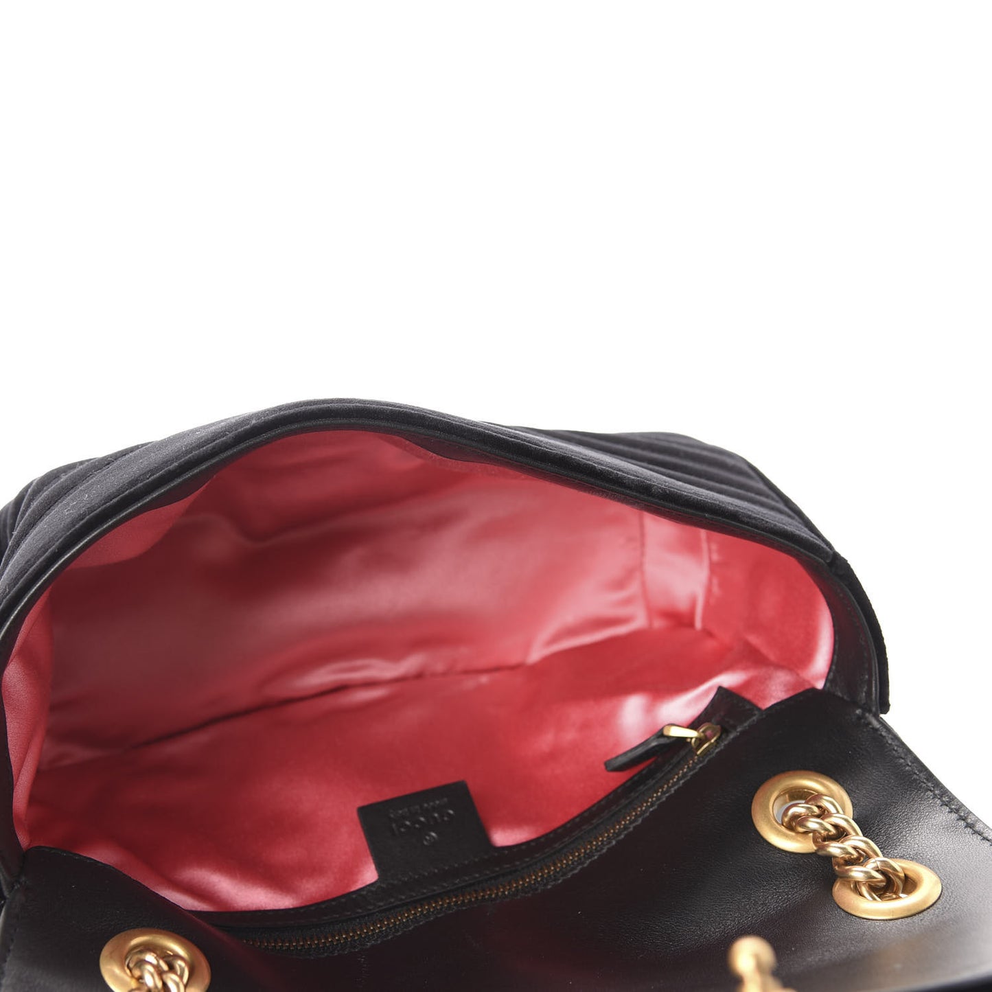 Velvet Matelasse Small GG Marmont Shoulder Bag Black