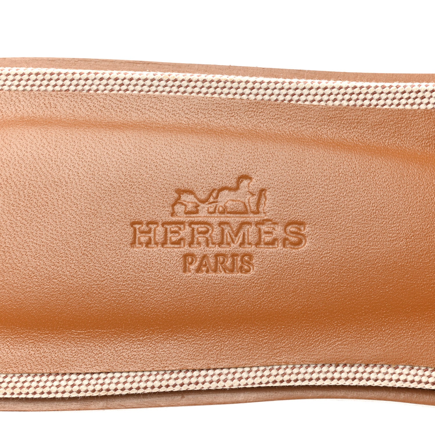 Hermes Calfskin Canvas Oran Sandals 39 Noisette Beige Dore 7 of 9