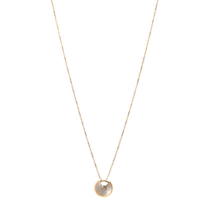 Cartier 18K Yellow Gold Diamond Mother of Pearl XS Amulette de Cartier Pendant Necklace 1 of 6