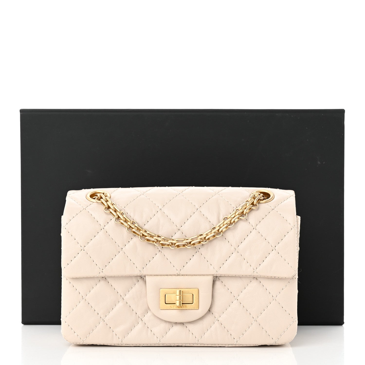 Chanel Aged Calfskin Quilted 2.55 Reissue Mini Flap Ecru 11 of 11