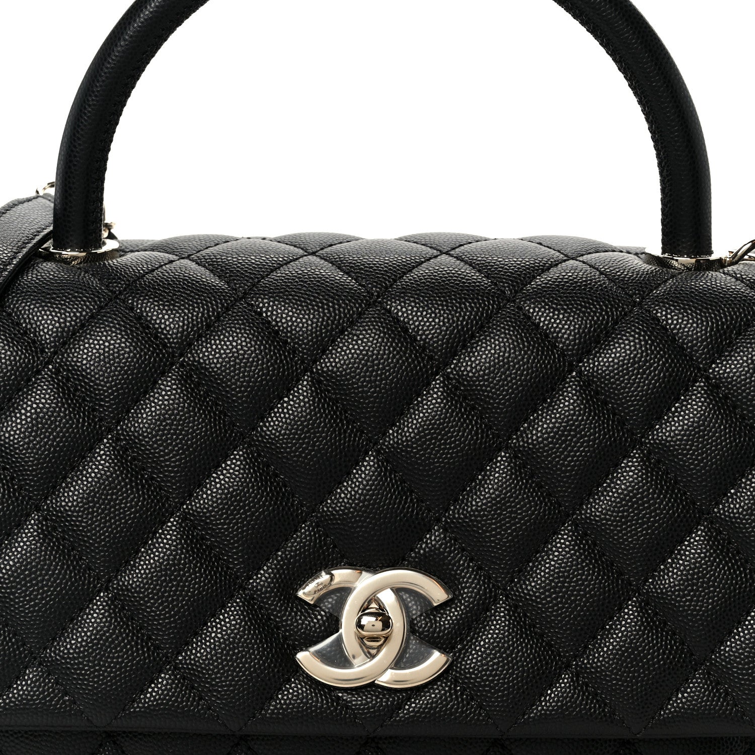 Chanel Caviar Quilted Small Coco Handle Flap Black 9 of 12