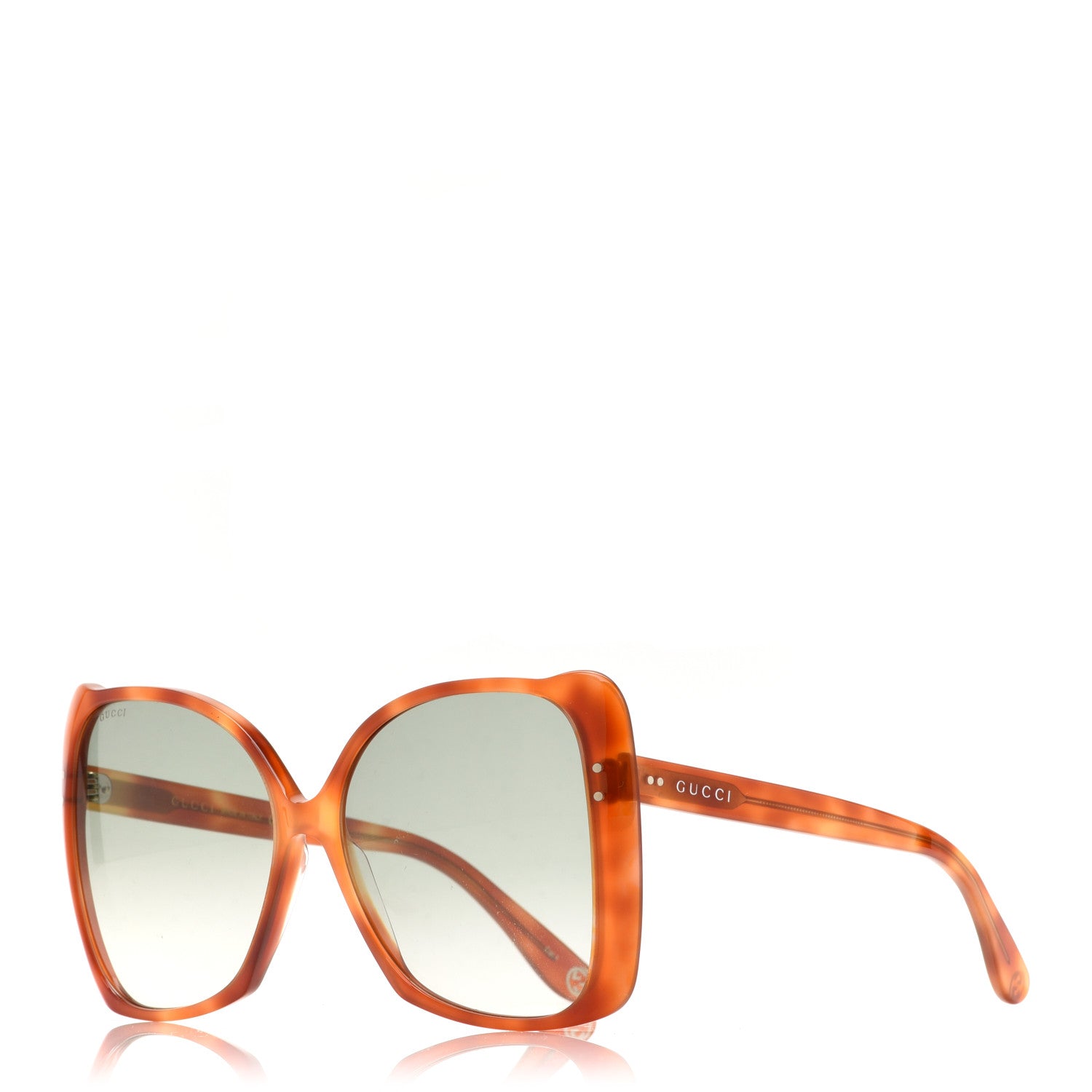 Gucci Acetate Oversize Square Frame GG0471S Sunglasses Havana Green 1 of 7