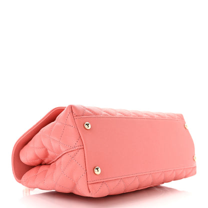 Chanel Caviar Quilted Small Coco Handle Flap Pink 3 of 9